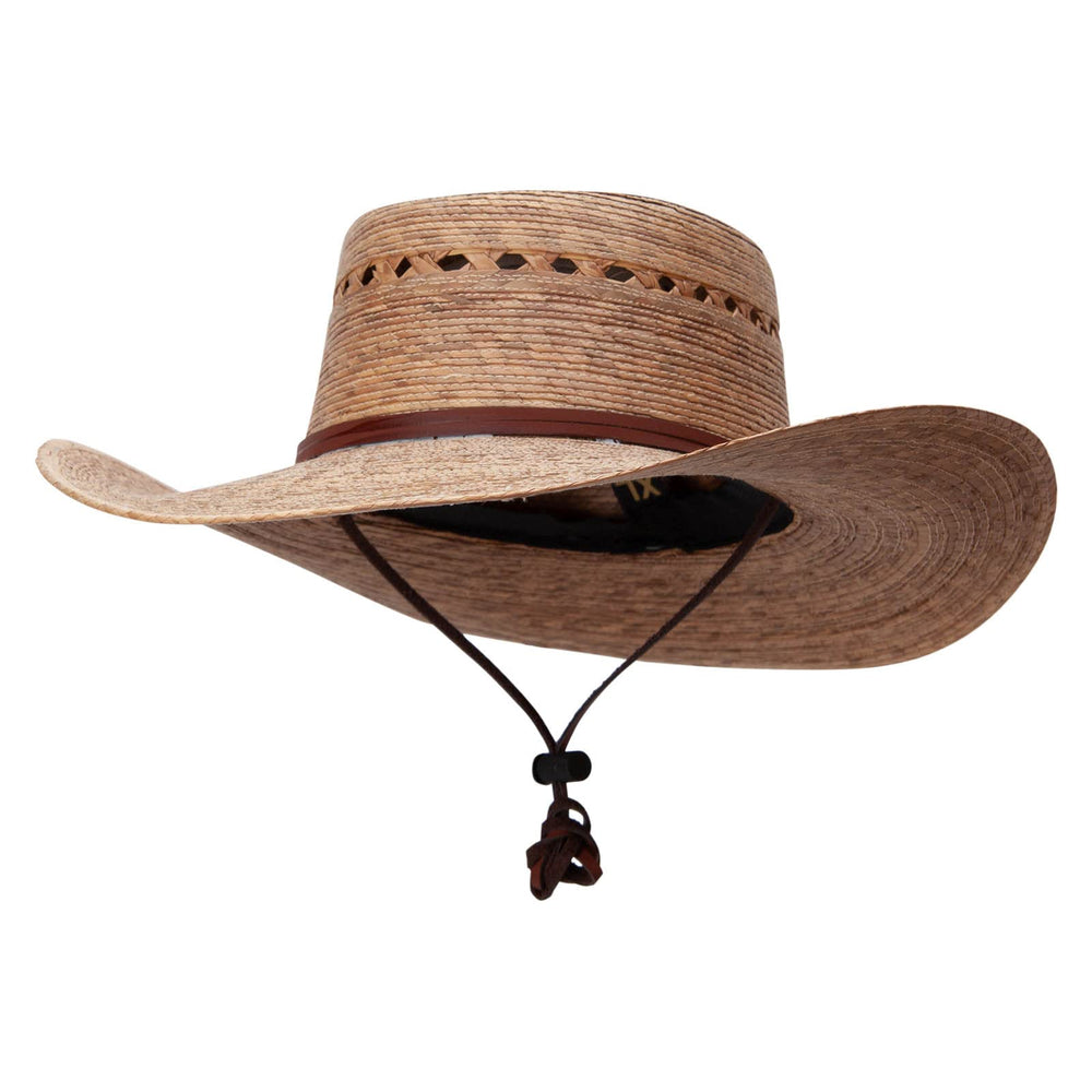 Jeanne Simmons Gambler Dark Palm Braid Hat front view for sunny outdoor use