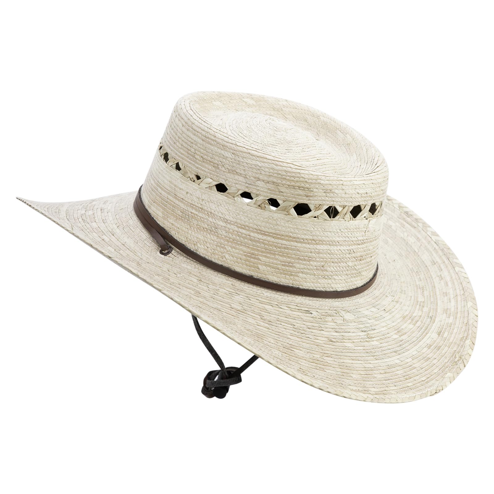 Jeanne Simmons Gambler Dark Palm Braid Hat side view, lightweight and flexible for travel