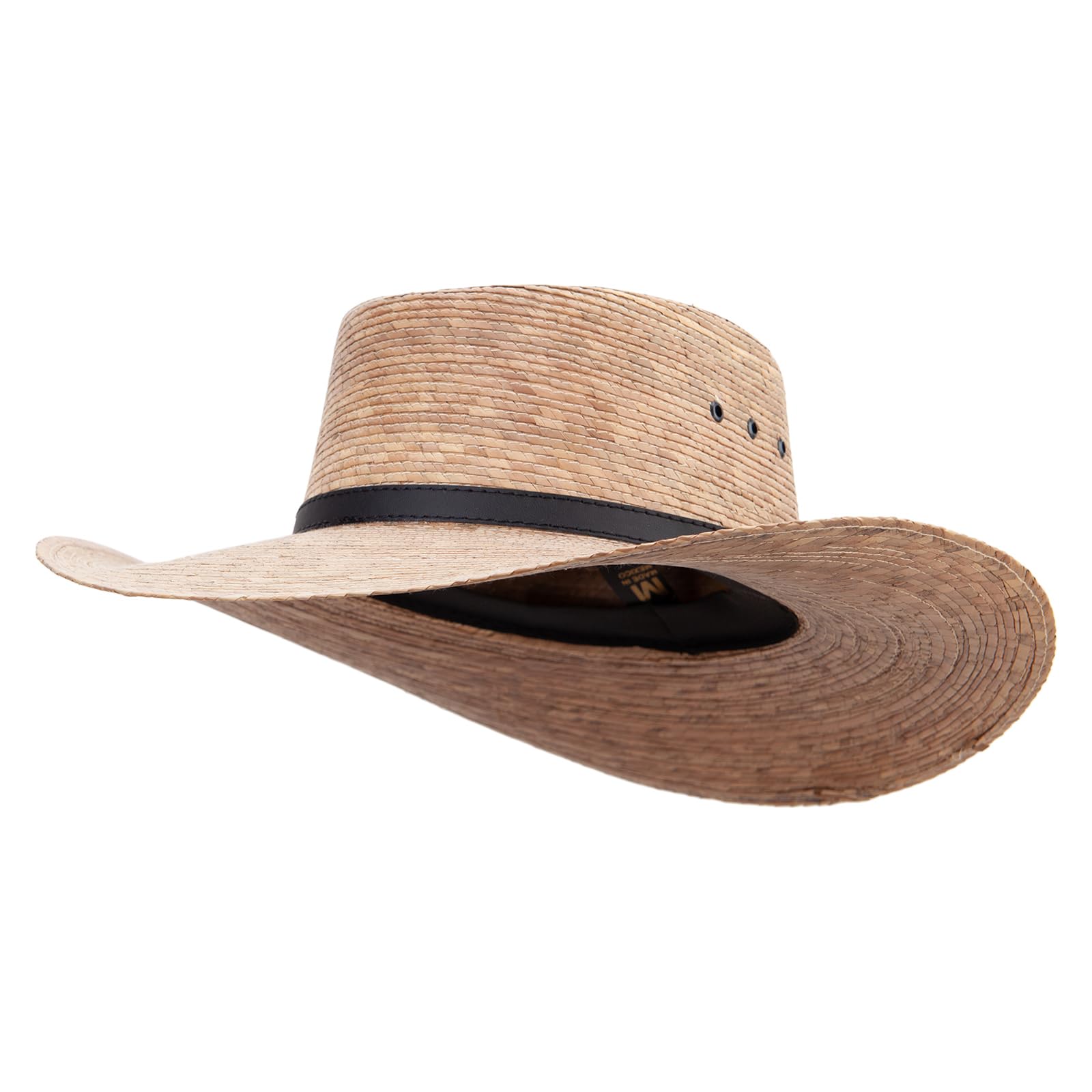 Jeanne Simmons men's palm braid gambler hat top crown for a timeless outdoor look.