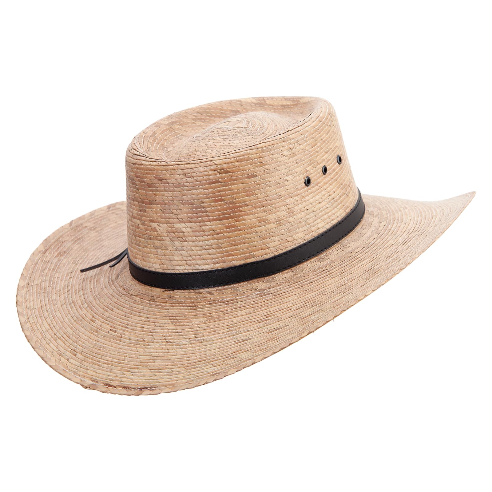 Jeanne Simmons palm braid gambler hat, side vents, breathable comfort outdoors