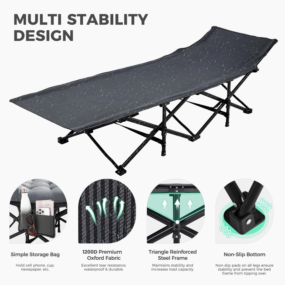 JEAREY camping cot compact folded size for car trunk storage