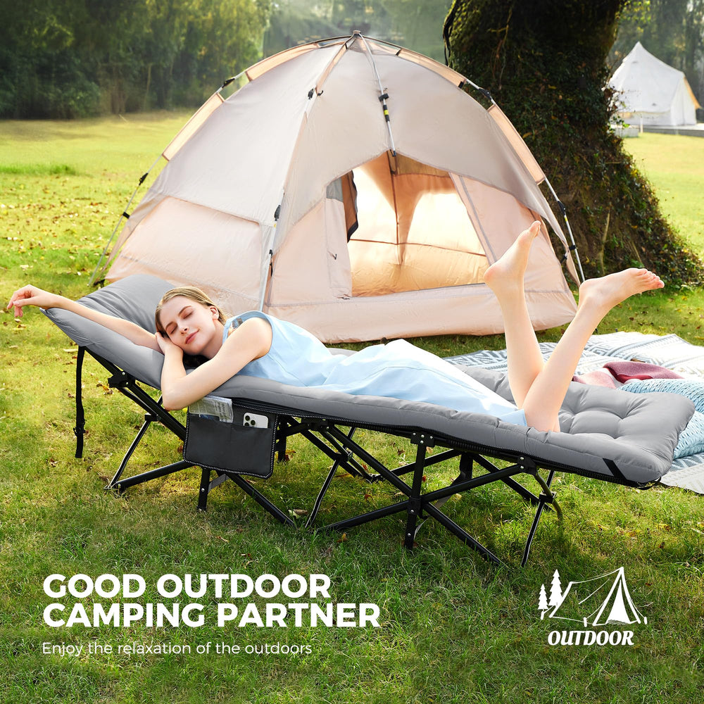 JEAREY camping cot with detachable mattress for breathable comfort