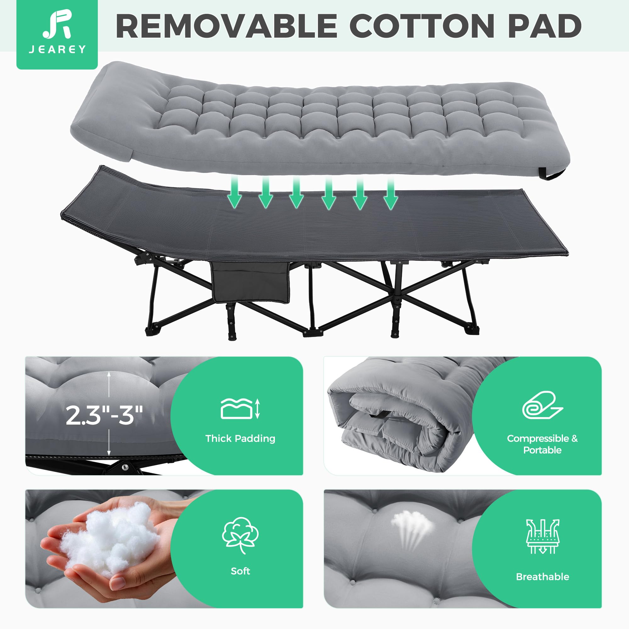 JEAREY camping cot multi-use scenarios for camping and indoors