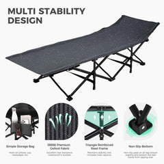 JEAREY compact fold-away cot fits small spaces in cars and closets