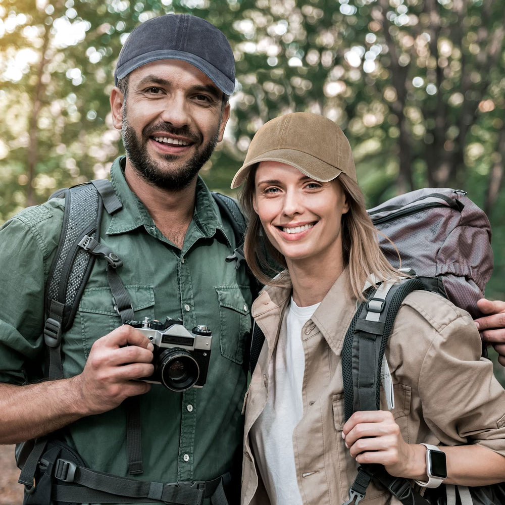 Jecery vintage cap back adjustable ensures secure fit during activities.
