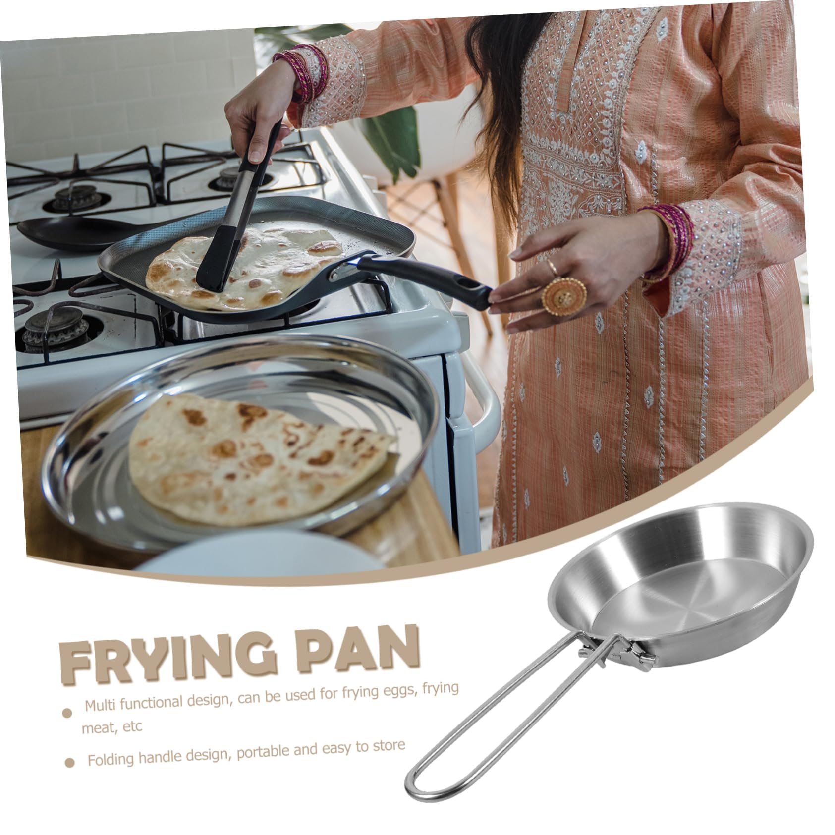 JECOMPRIS stainless steel compact pan offers durable, easy-to-clean performance for travel.