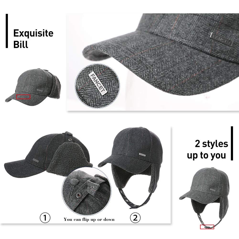 Jeff & Aimy Tweed Wool Hat back elastic band for flexible fit