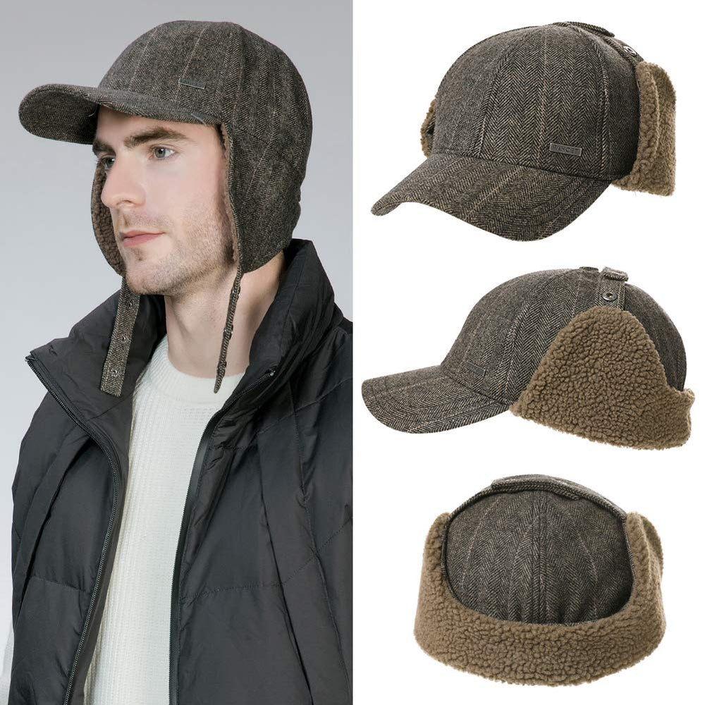 Jeff & Aimy Tweed Wool Hat fleece lining for cozy all-day warmth