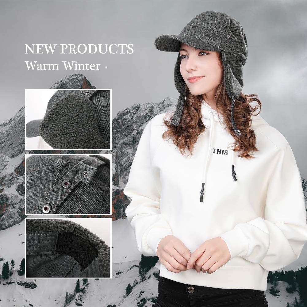 Jeff & Aimy Tweed Wool Hat windproof shell blocks cold gusts