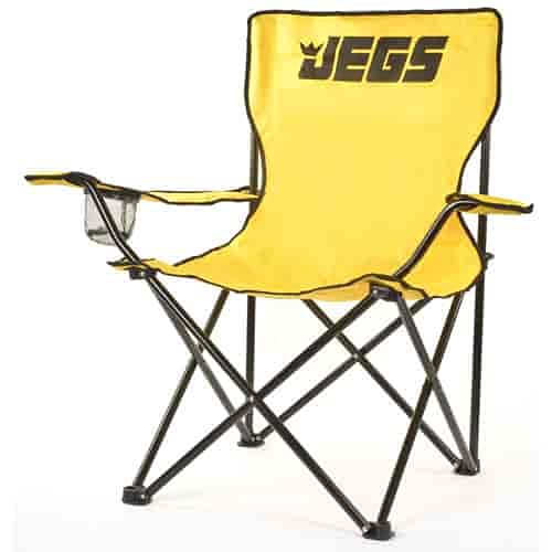 Black powder-coated frame on the JEGS chair withstands weather and rugged use