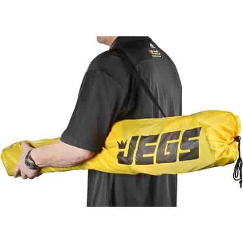 Storage bag with strap provides easy transport and compact storage