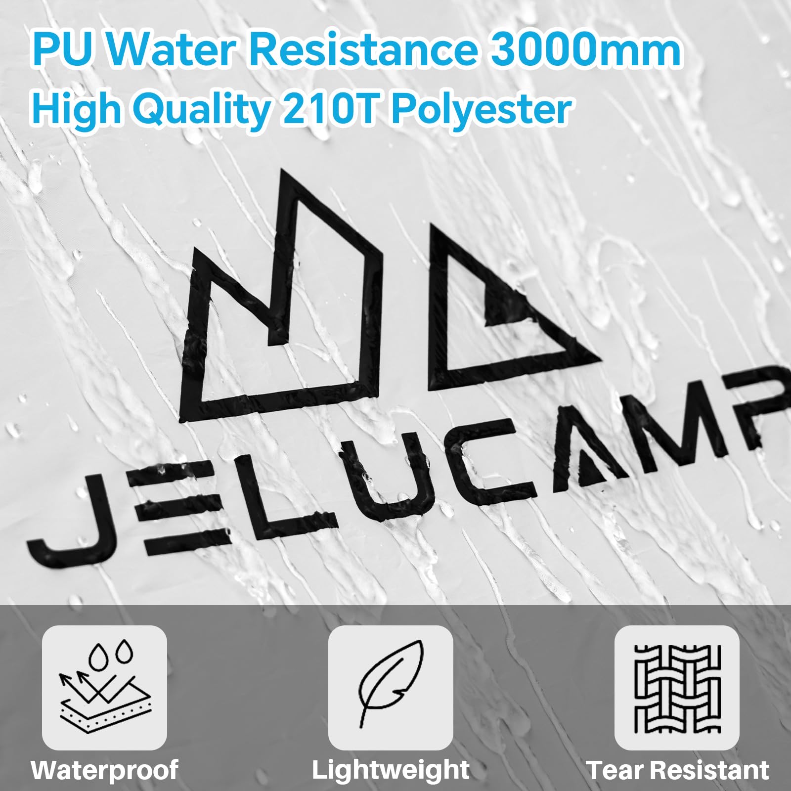 JELUCAMP 4-person dome tent blue tear-resistant fabric withstands rugged camping