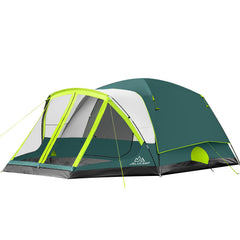 JELUCAMP 6-8 person tent front view shows spacious family camping space and weatherproof design.