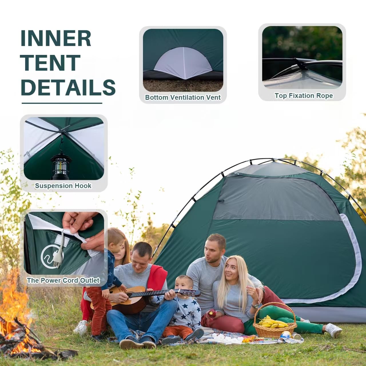 JELUCAMP dome tent with ventilated mesh panels delivers breathable airflow.