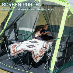 JELUCAMP spacious interior fits queen airbeds and gear for family trips.