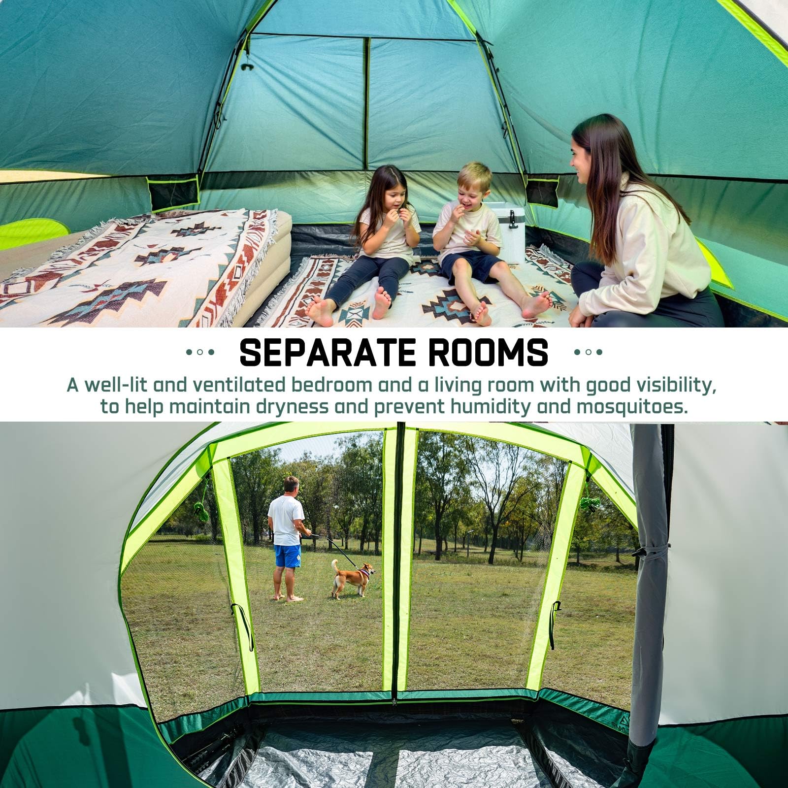 JELUCAMP PU3000 waterproof rating keeps gear dry in wet weather.