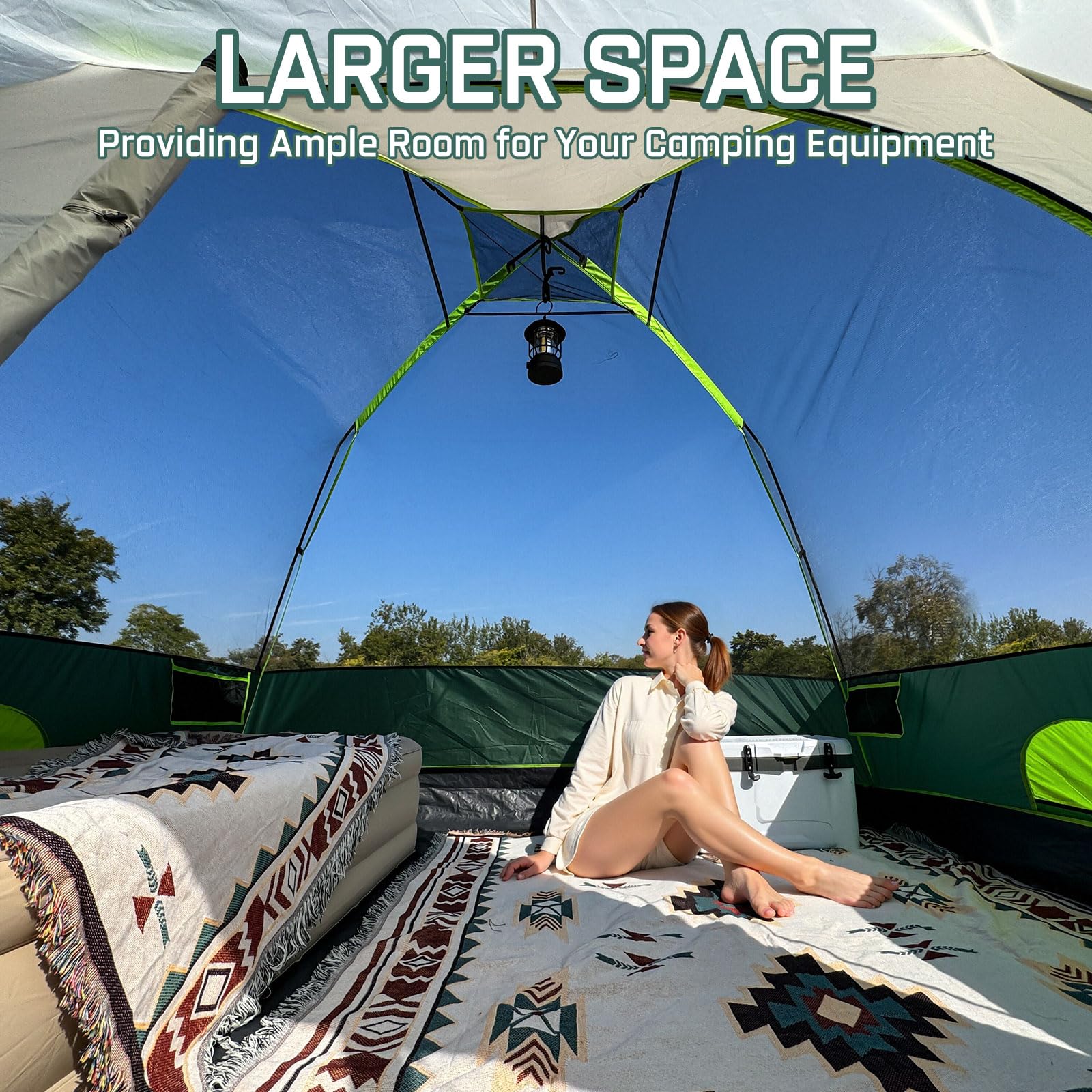 JELUCAMP included rainfly and carry bag for easy transport.