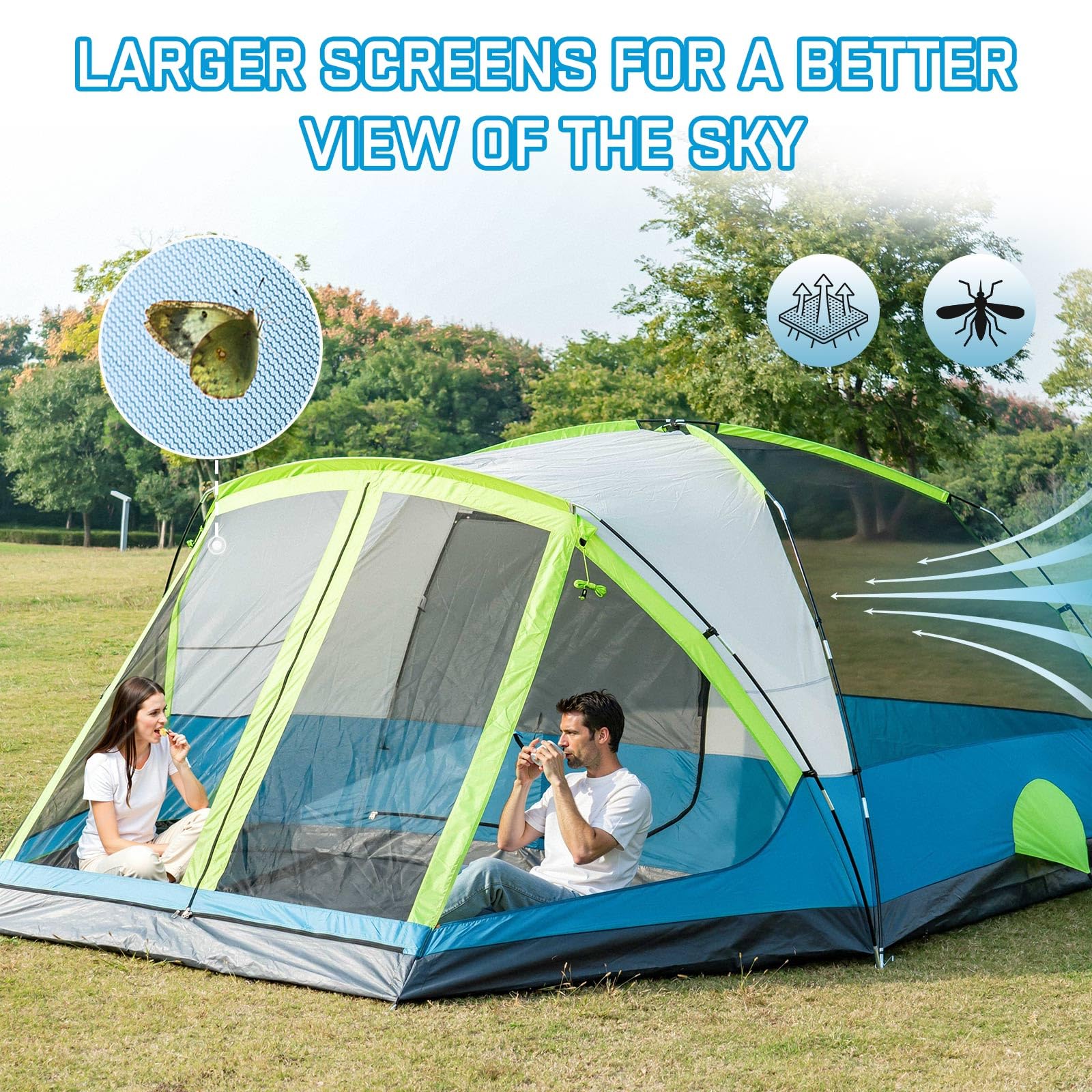 JELUCAMP spacious interior fits queen airbed and gear