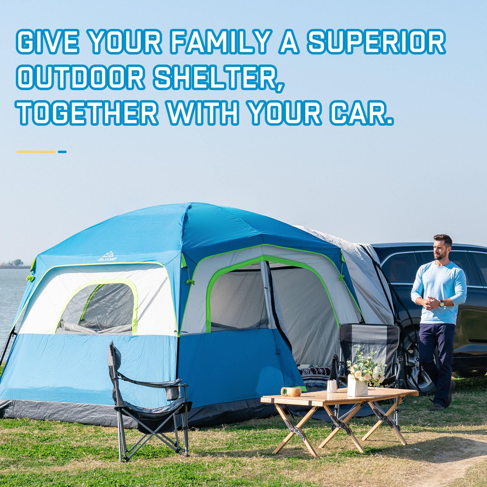 JELUCAMP SUV tent mesh windows with privacy covers promote breathable airflow