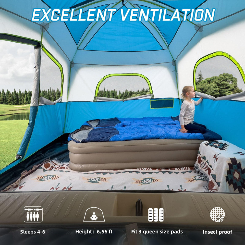 JELUCAMP SUV tent rainfly and seams illustrate all-weather protection for weekend camping