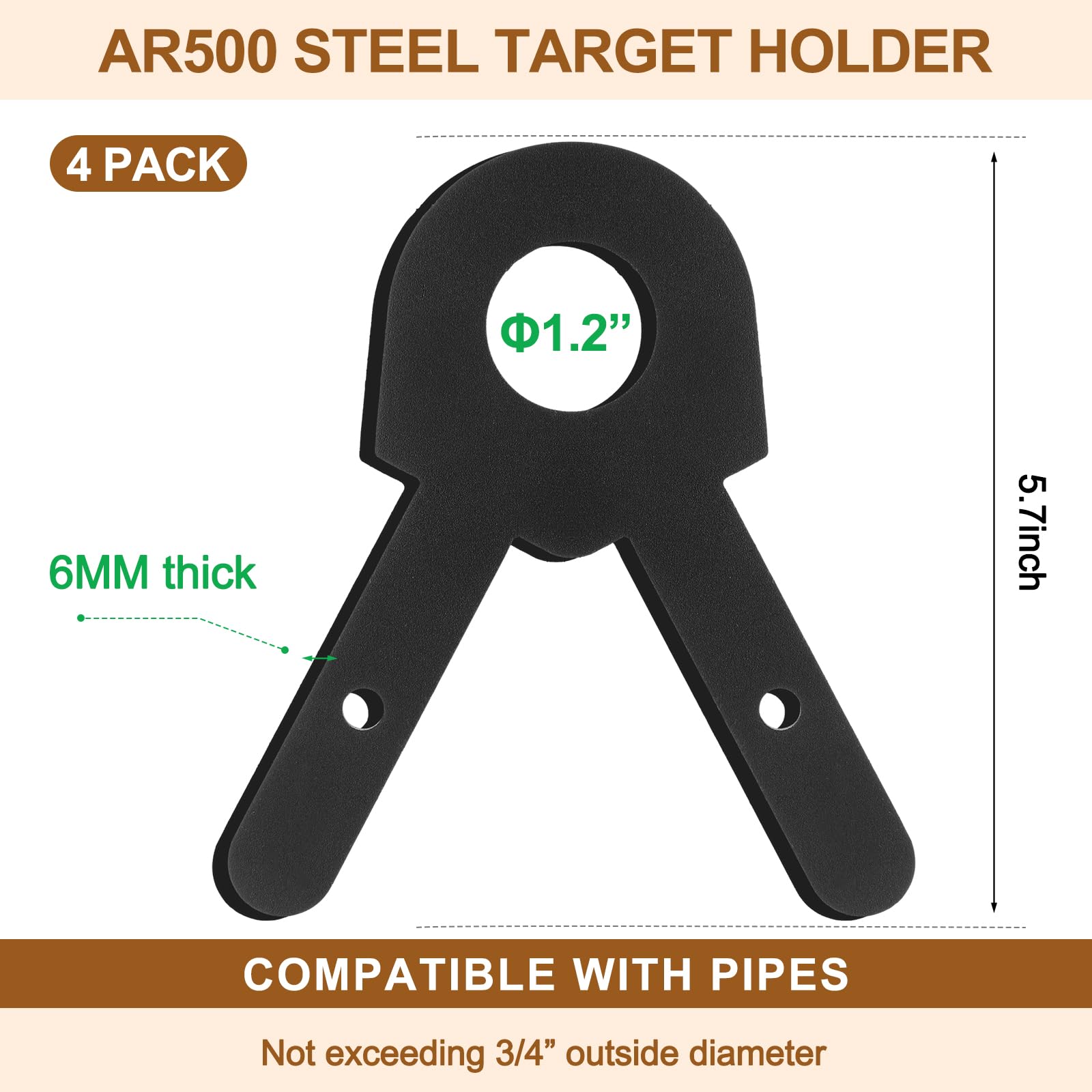 Jenaai target stand kit hooks—precise 6.1-inch hooks for secure target hanging.