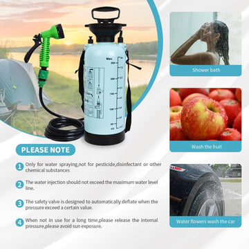 JIESIHAO portable-shower-head adjustable spray ideal for showering, washing fruits, or cars.