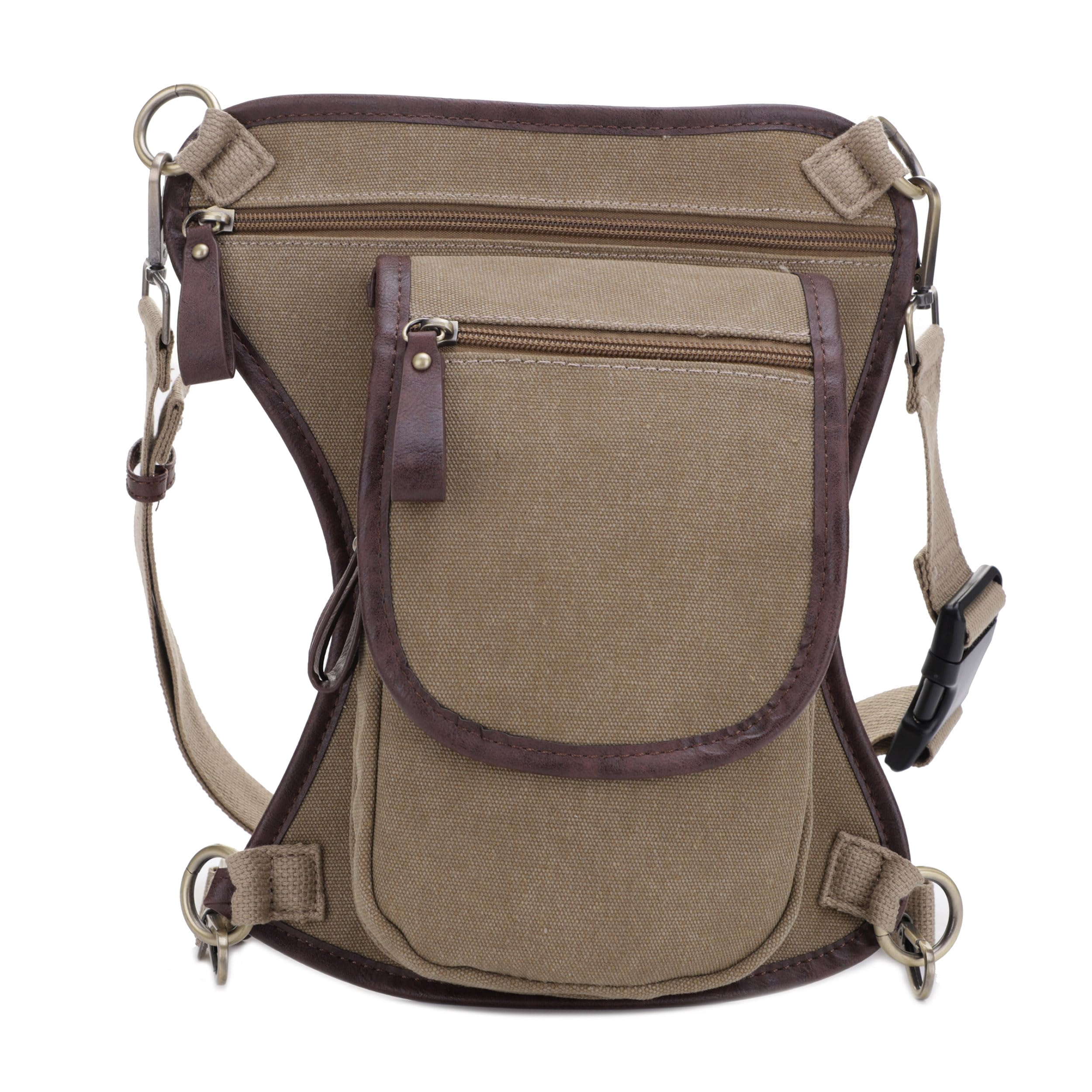 JESSIE & JAMES concealed carry leg bag closeup with durable canvas.