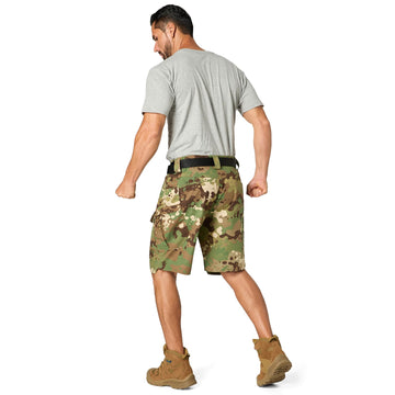 Jessie Kidden cargo shorts in action during hiking showing breathability and pocket access