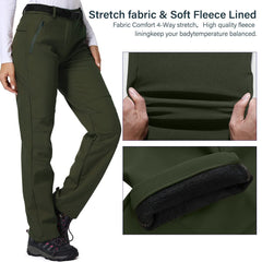 Jessie Kidden fleece-lined pants provide warm insulation for cold outdoor conditions.