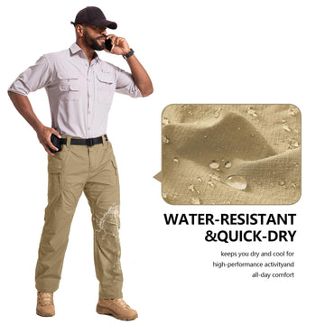 Jessie Kidden khaki outdoor pants ready for rugged hiking or work