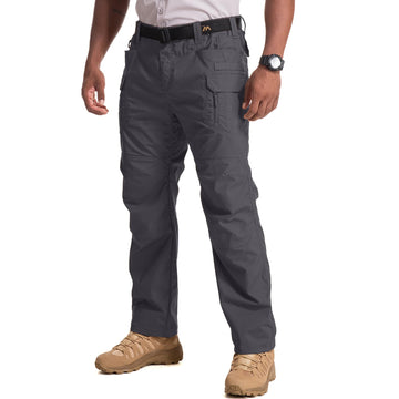 Jessie Kidden men's flex-stretch tactical pants fabric close-up shows flexible material for unrestricted movement.