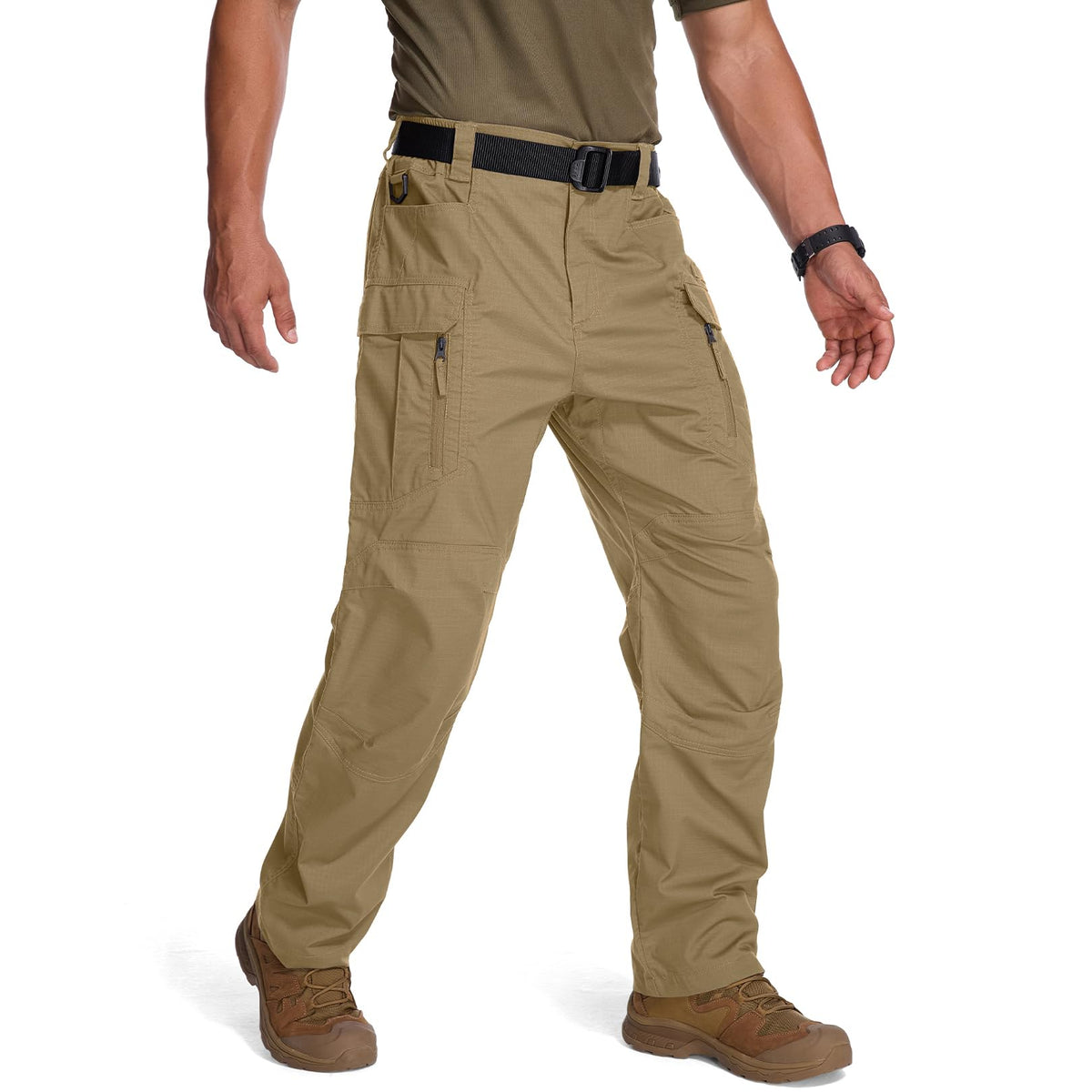 Jessie Kidden men's flex stretch tactical pants front view showing mobility-ready fit
