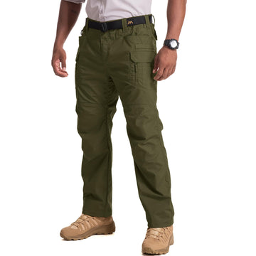 Jessie Kidden mens flex stretch tactical pants front view showing rugged ripstop fabric for durability