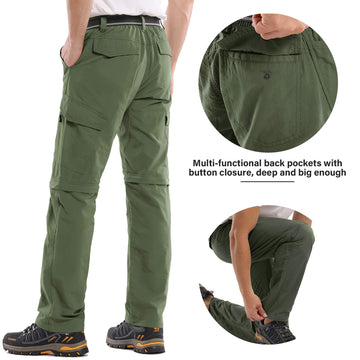 Jessie Kidden Mens Hiking Pants Water-Repellent Fabric keeps gear dry in light rain.