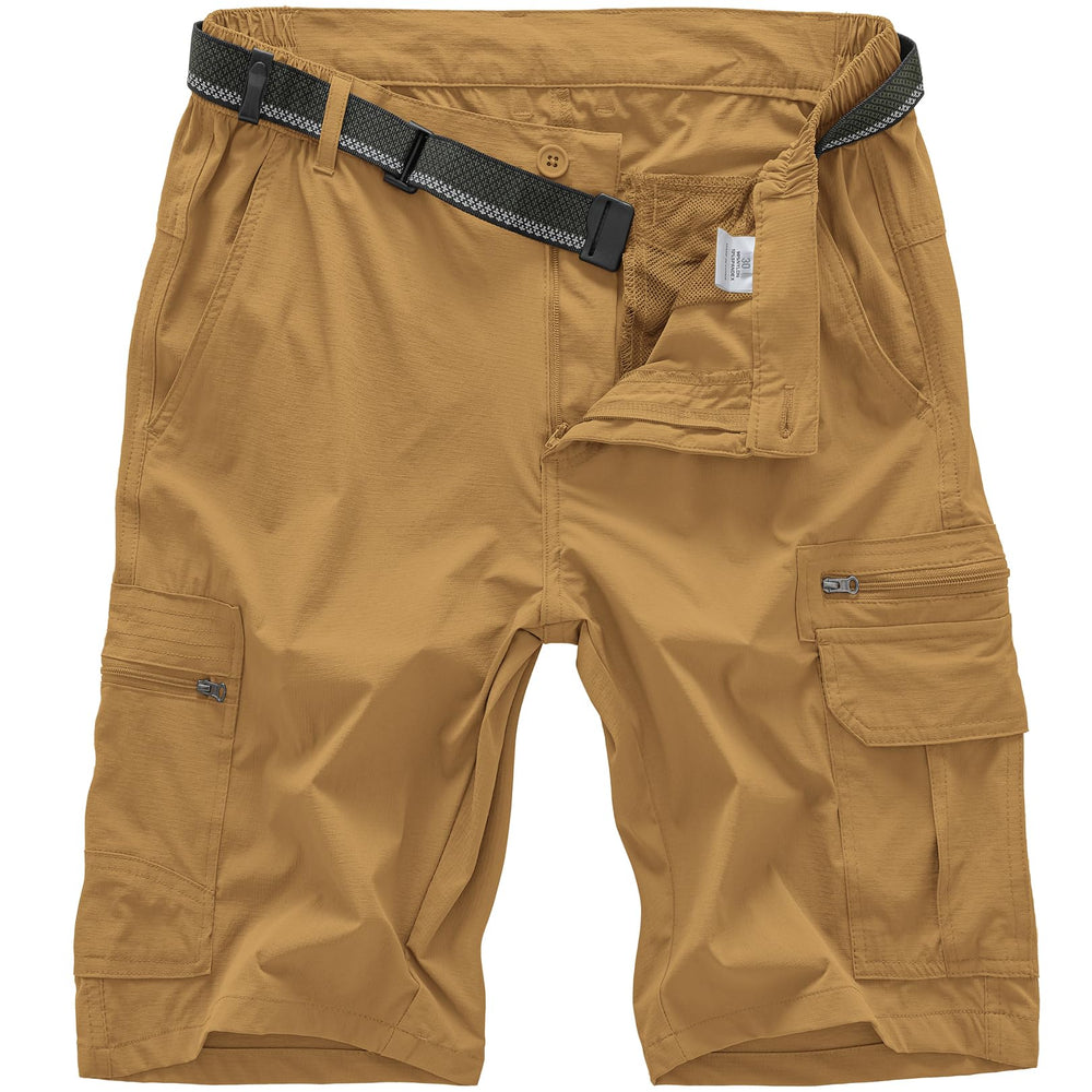 Jessie Kidden 6222 shorts front view in yellow brown, quick-dry outdoor comfort.