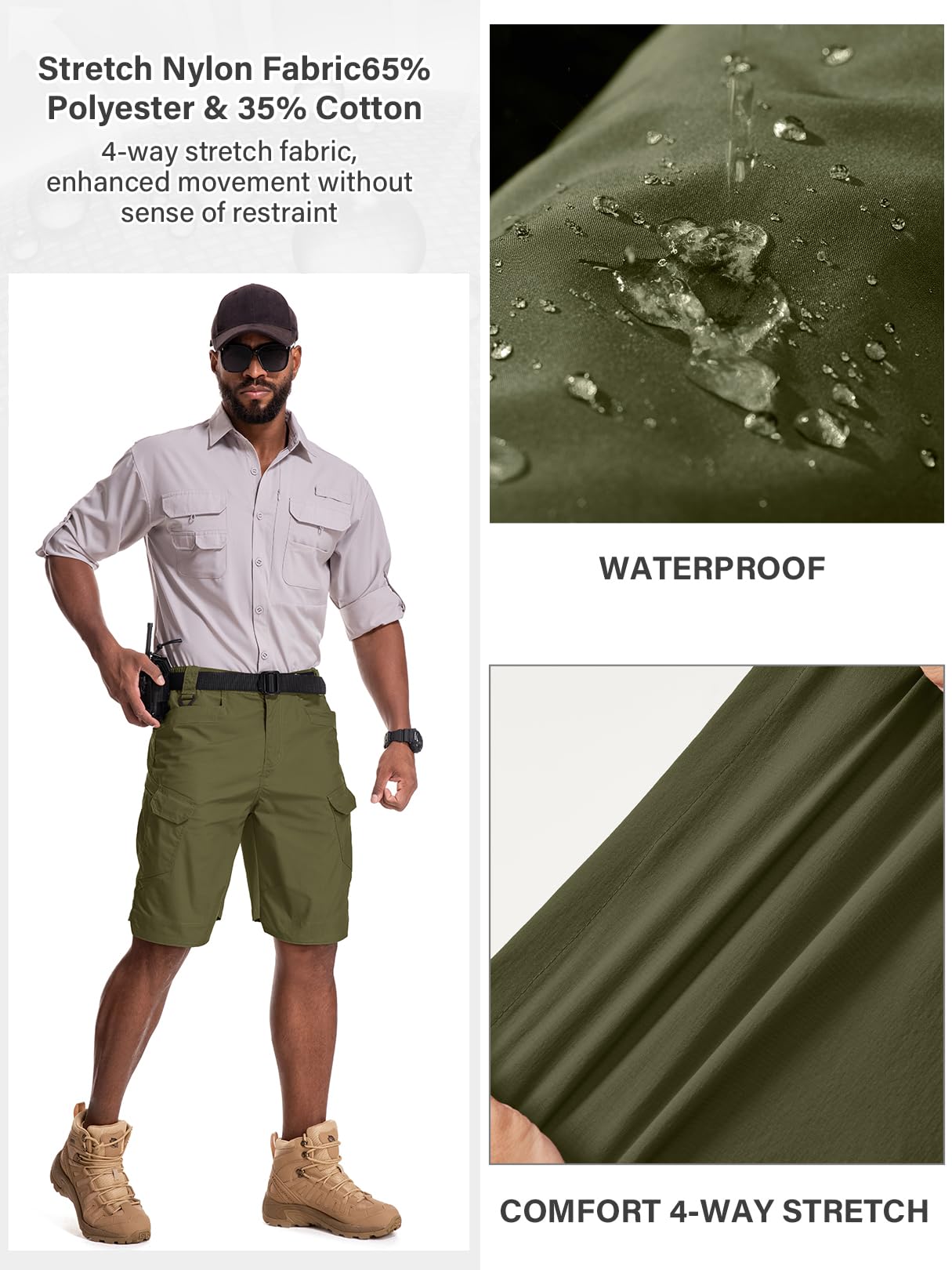 Jessie Kidden shorts in action while hiking convey rugged performance in outdoor conditions.