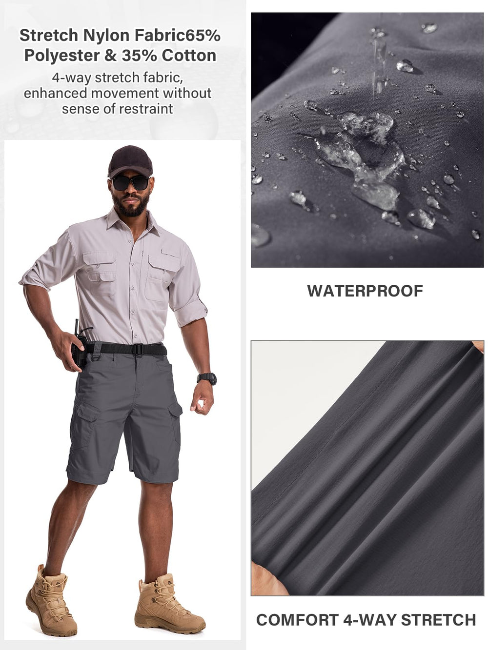 Jessie Kidden tactical shorts showcasing mid-high rise and 3D cut for comfort
