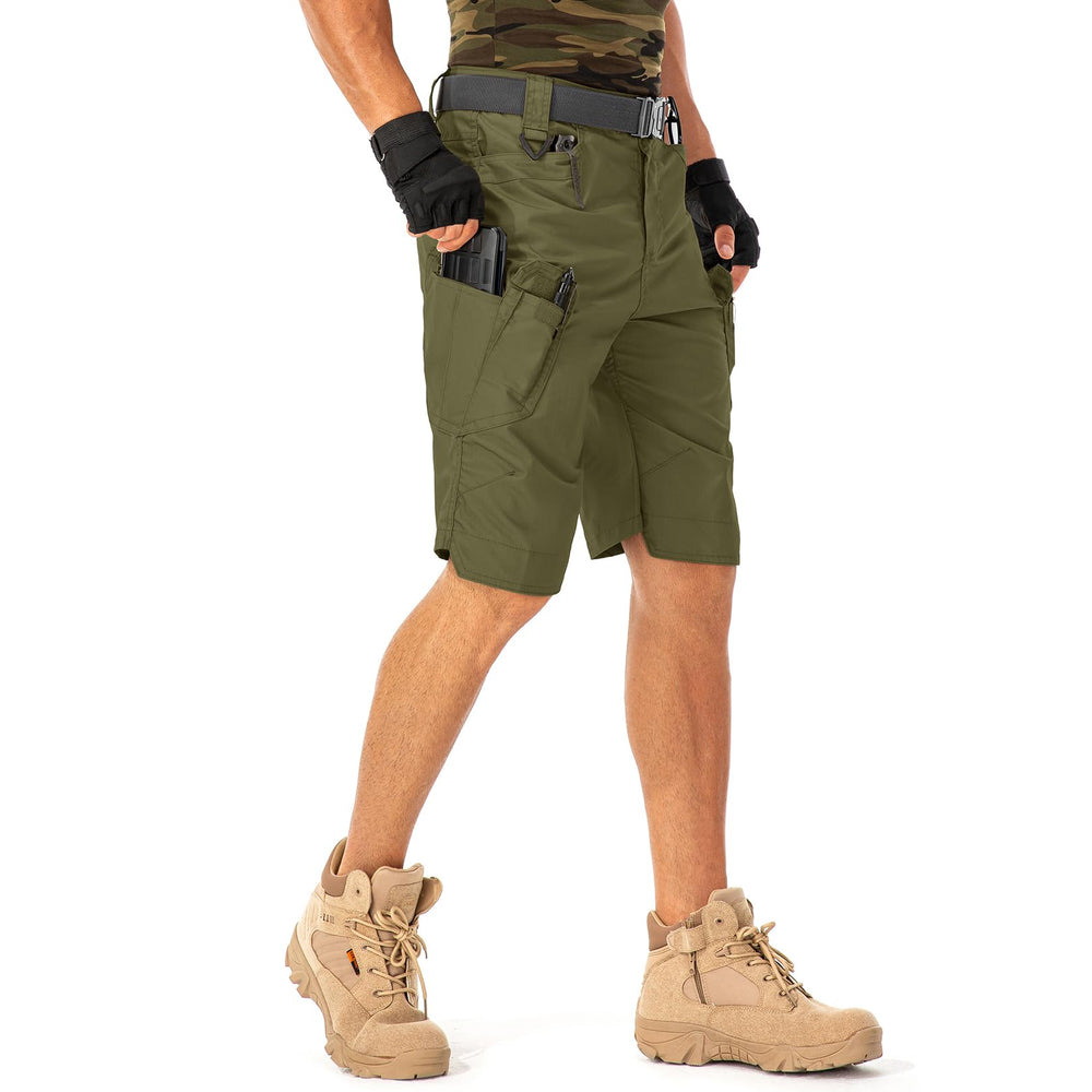 Jessie Kidden mens tactical shorts pocket layout highlighting secure storage for tools