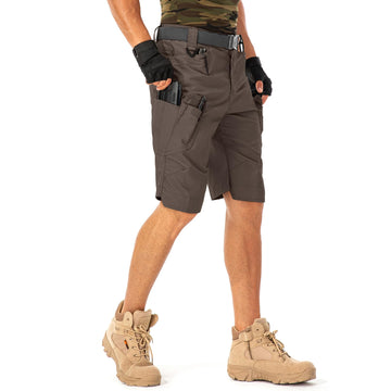 Jessie Kidden water-repellent finish on cargo shorts for stain resistance