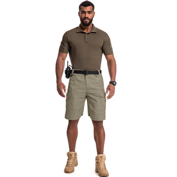 Jessie Kidden mens tactical stretch shorts back waistband and belt loops for flexible fit