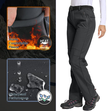 Jessie Kidden fleece-lined softshell pants providing warmth for winter outdoor activities.