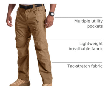 Jessie Kidden reinforced-stitch cargo pants shown during rugged outdoor activity