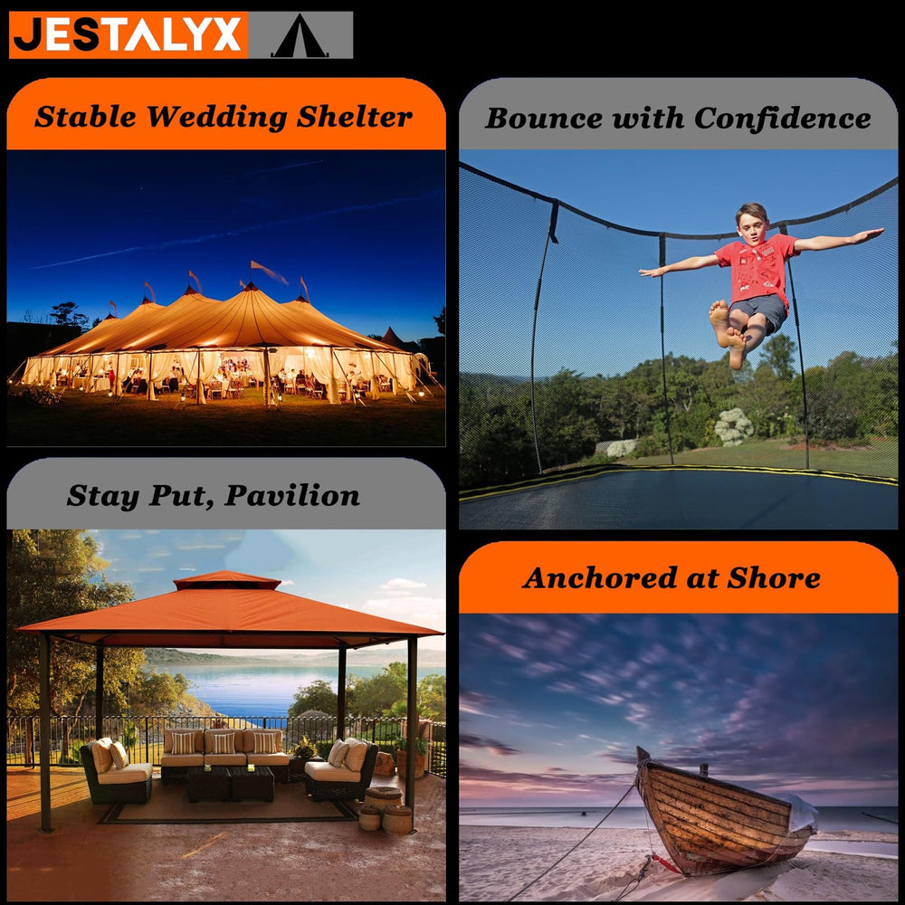 JESTALYX 12-piece pack includes anchors adapter and rope for complete setup.