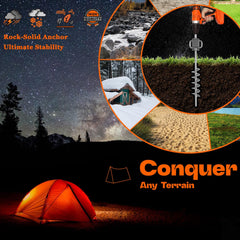 JESTALYX tent stake in heavy wind demonstrates reliable anchoring performance.
