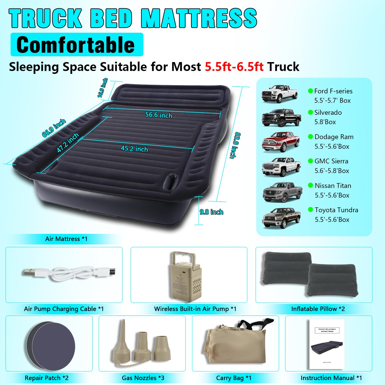 JESTMOTOR pillows included offer neck support during long drives