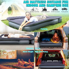 JESTMOTOR truck bed mattress setup showing wheel-well contour for full space