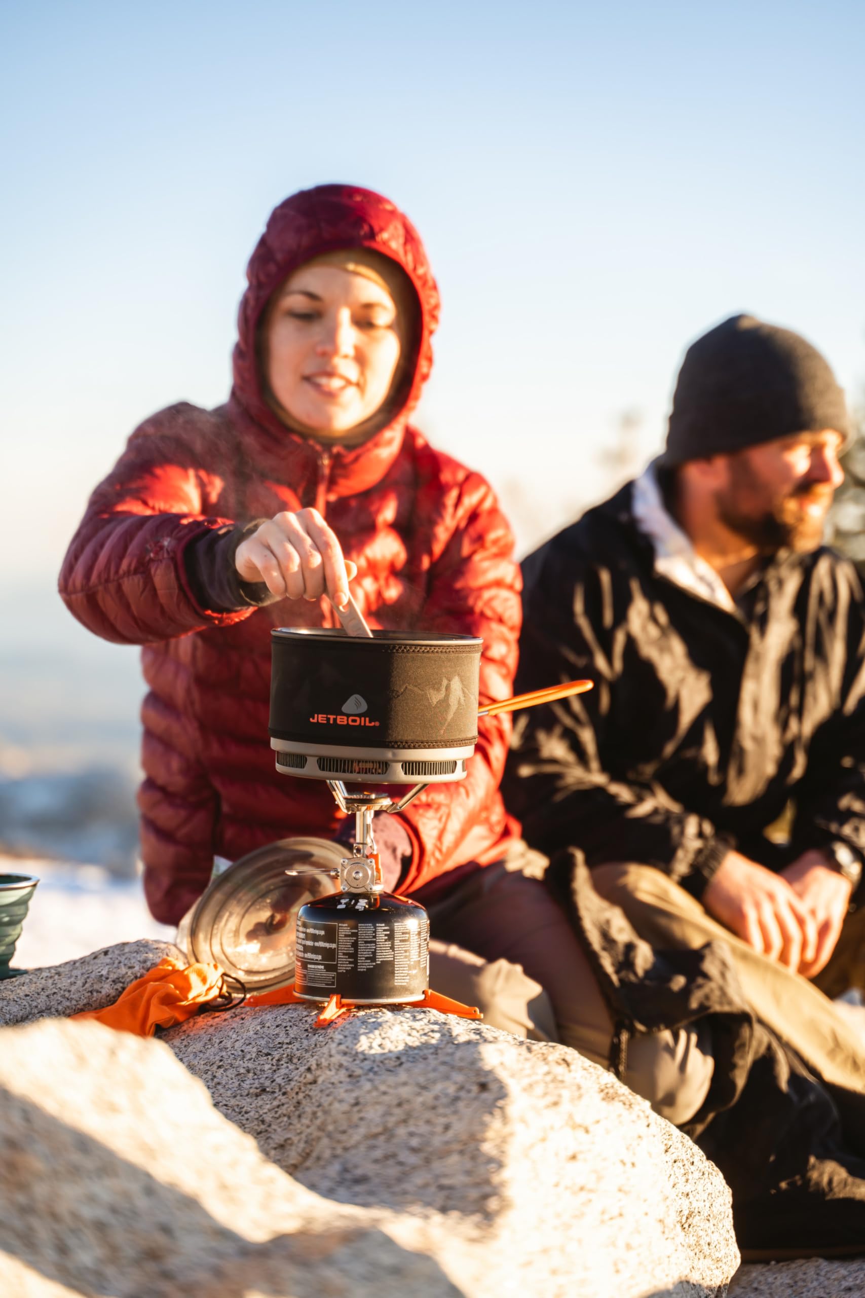 Jetboil FluxRing pot wide opening supports easy simmering for small groups.