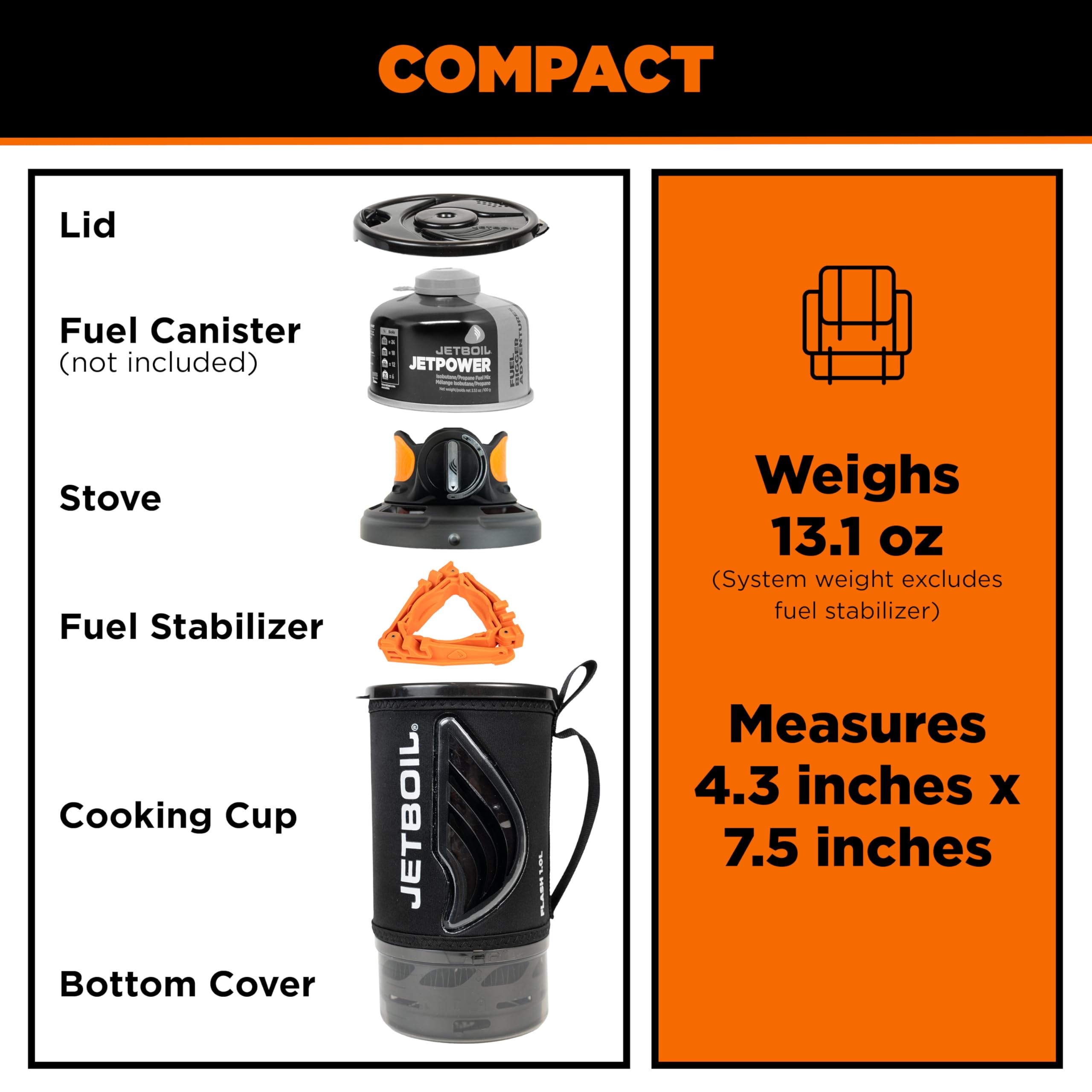 Jetboil Flash 1.0L insulated cozy keeps beverages hotter longer.