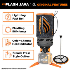 Jetboil Flash Java 1.0L heat indicator shows when water is ready.
