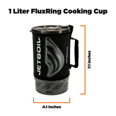 Jetboil Flash with pushbutton igniter and heat indicator enables easy, quick starts